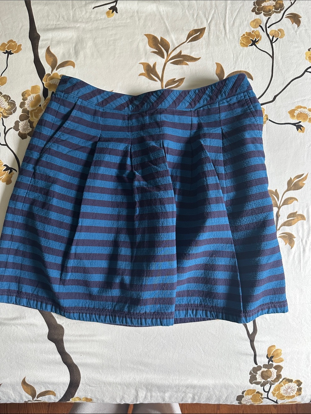 GAP Blue and Navy Striped Circle Skirt